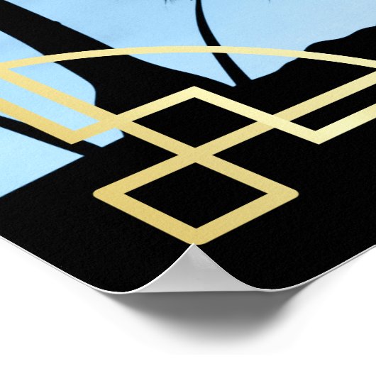 アールデコウェディングレセプションフォトウェルカムサイン ポスター (角)