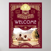 アールデコウェディングレセプションフォトウェルカムサイン ポスター (正面)
