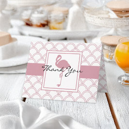 アールデコウェーブパッテンピンクフラミンゴサンキューカード サンキューカード