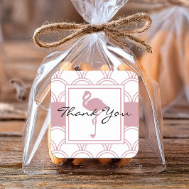 アールデコウェーブパッテンピンクフラミンゴサンキュー スクエアシール