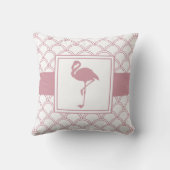 アールデコウェーブパッテンピンクフラミンゴ クッション (裏面)