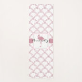 アールデコウェーブパッテンピンクフラミンゴ ヨガマット (正面)