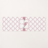 アールデコウェーブパッテンピンクフラミンゴ ヨガマット (正面(横))