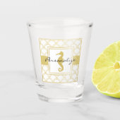 アールデコウェーブ金ゴールドグリッターシーホース ショットグラス (正面)