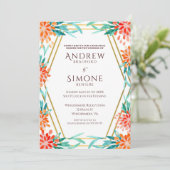 アールデコウォーターカラーリハーサルディナー招待状 招待状 (スタンド正面)