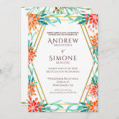 アールデコウォーターカラーリハーサルディナー招待状 招待状 (正面/裏面)