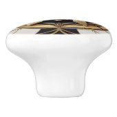 アールデコウミガメ白黒金ゴールド海ライフ セラミックノブ (側面)