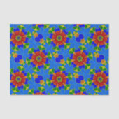 アールデコエナメルレッドフラワーオンブルークロイソンヌスタイル 薄葉紙 (正面)