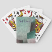 アールデコエメラルドグリーンとマウヴパーソナライズされた トランプ (裏面)