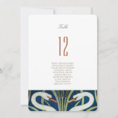 アールデコエレガンススワンテーブルナンバーカード 招待状 (正面)
