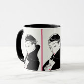 アールデコエレガンス:カクテル付きヴィンテージ女性 マグカップ (正面左)