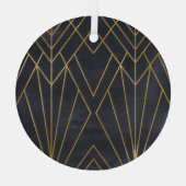 アールデコエレガンス:ジオメトリックグラマー ガラスオーナメント (裏面)