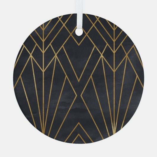 アールデコエレガンス:ジオメトリックグラマー ガラスオーナメント (裏面)