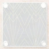 アールデコエレガンス:ジオメトリックグラマー ガラスコースター (裏面)