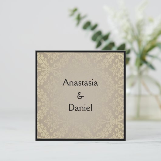 アールデコエレガントの大きなダマスク結婚式の招待状 招待状 (スタンド正面)