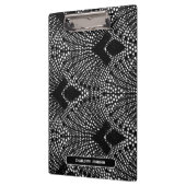 アールデコエレガントアントラサイトレトロ孔雀パターン クリップボード (左)