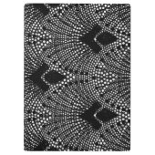 アールデコエレガントアントラサイトレトロ孔雀パターン クリップボード (裏面)