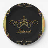 アールデコエレガントギャツビー結婚の紙プレート ペーパープレート (正面)