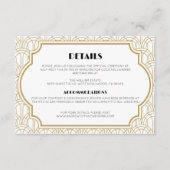 アールデコエレガントギャツビー1920年代の結婚詳細 エンクロージャーカード (正面)