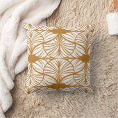 アールデコエレガントゴールデンマスタード&ホワイトホタテ クッション (ブランケット)
