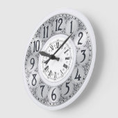 アールデコエレガントスタイリッシュフェイク銀ユニセックス贈与品 ラージ壁時計 (傾斜)