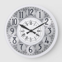 アールデコエレガントスタイリッシュフェイク銀ユニセックス贈与品 ラージ壁時計