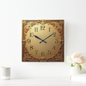 アールデコエレガントスタイル スクエア壁時計 (ホーム)