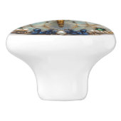 アールデコエレガントトンフライ金ゴールドターコイズ真珠 セラミックノブ (側面)