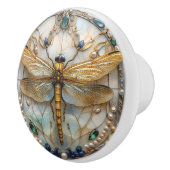 アールデコエレガントトンフライ金ゴールドターコイズ真珠 セラミックノブ (右)