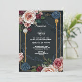 アールデコエレガントバラヴィンテージ結婚式 招待状 (スタンド正面)