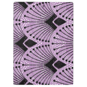 アールデコエレガントパープルピーコックパターン クリップボード (裏面)