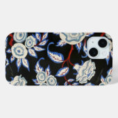 アールデコエレガントフローラ、黒い青い白いバラ Case-Mate iPhoneケース (裏面 (横))