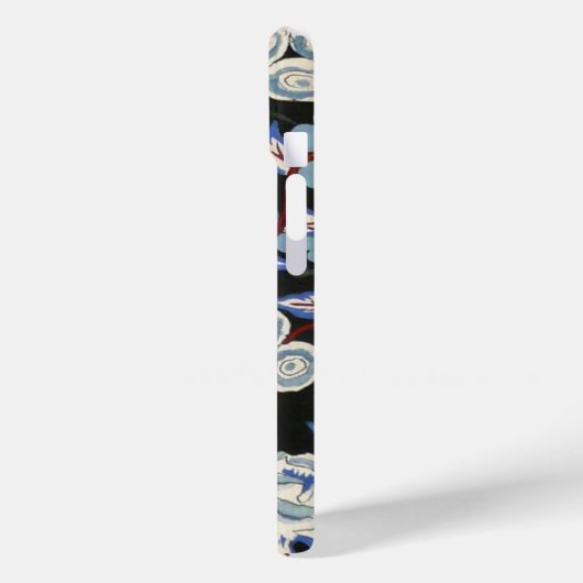 アールデコエレガントフローラ、黒い青い白いバラ Case-Mate iPhoneケース (裏面 / 左)