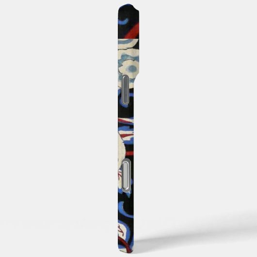 アールデコエレガントフローラ、黒い青い白いバラ Case-Mate iPhoneケース (裏面 / 右)