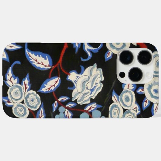 アールデコエレガントフローラ、黒い青い白いバラ Case-Mate iPhoneケース (裏面 (横))