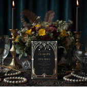 アールデコエレガントブラック金ゴールド20クラシックs結婚の 箔招待状