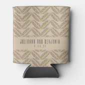 アールデコエレガントベージュジオメトリックカスタムウェディング 缶クーラー (正面)
