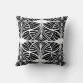 アールデコエレガントホワイトとブラックガッシュホタテ クッション (裏面)