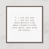 アールデコエレガントボホウォーターカラープラント造園 スクエア名刺 (裏面)