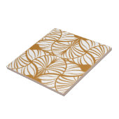 アールデコエレガントマスタードとホワイトグーアッシュのホタテ タイル (側面)