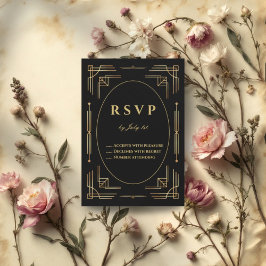 アールデコエレガントモダンLuxury Response Card 出欠カード