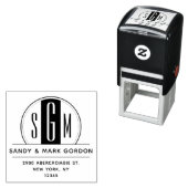 アールデコエレガントモノグラムサークル差出人住所 セルフインキングスタンプ (インサイチュ)