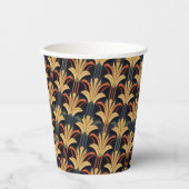 アールデコエレガントレッド金ゴールドブラック 紙コップ (正面)