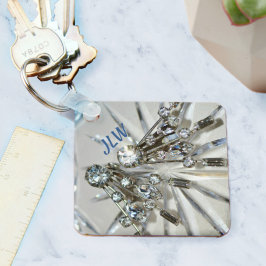 アールデコエレガントヴィンテージラインストーンズグラム キーホルダー