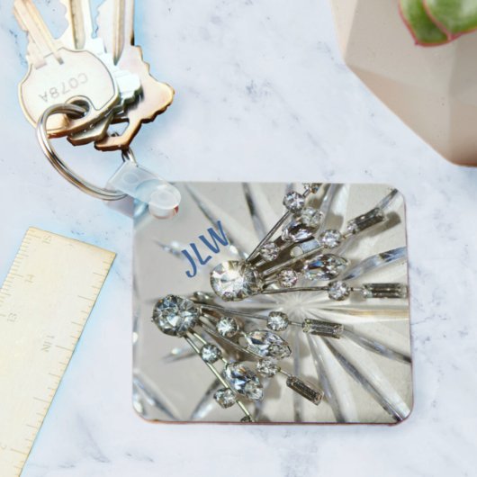 アールデコエレガントヴィンテージラインストーンズグラム キーホルダー