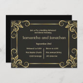 アールデコエレガントヴィンテージ結婚式リハーサル 招待状 (正面/裏面)