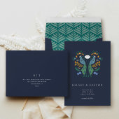 アールデコエレガント写真と共に日付カードを保存 セーブザデート