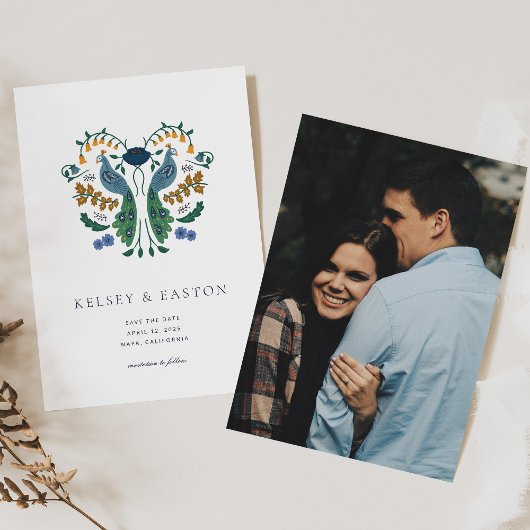 アールデコエレガント写真と共に日付カードを保存 セーブザデート