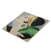 アールデコエレガント婦人装飾壁瓦 タイル (側面)