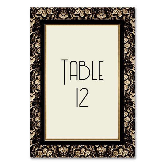 アールデコエレガント新しい結婚金ゴールド テーブルナンバー (正面)